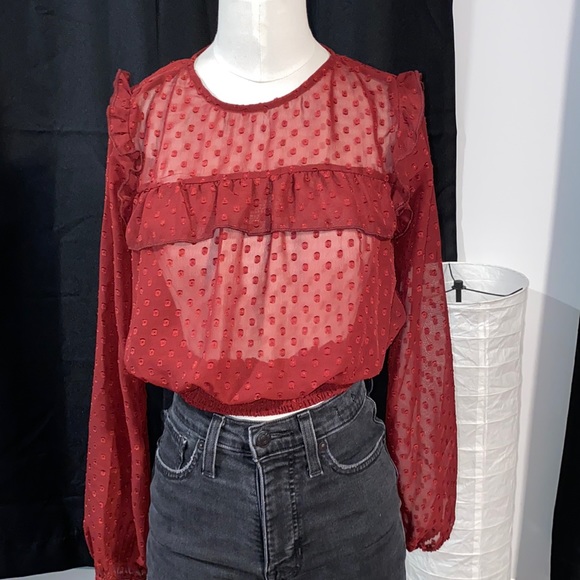 Mesh polka dot top - Picture 1 of 3